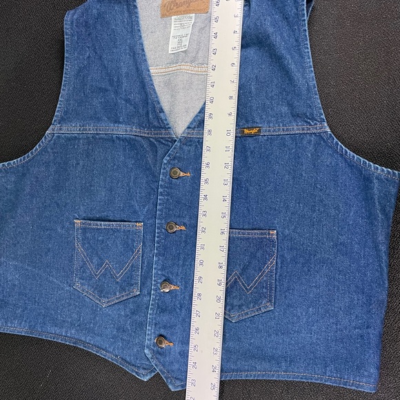 VTG Wrangler denim western vest w/ front pockets sz XXL - Picture 7 of 12